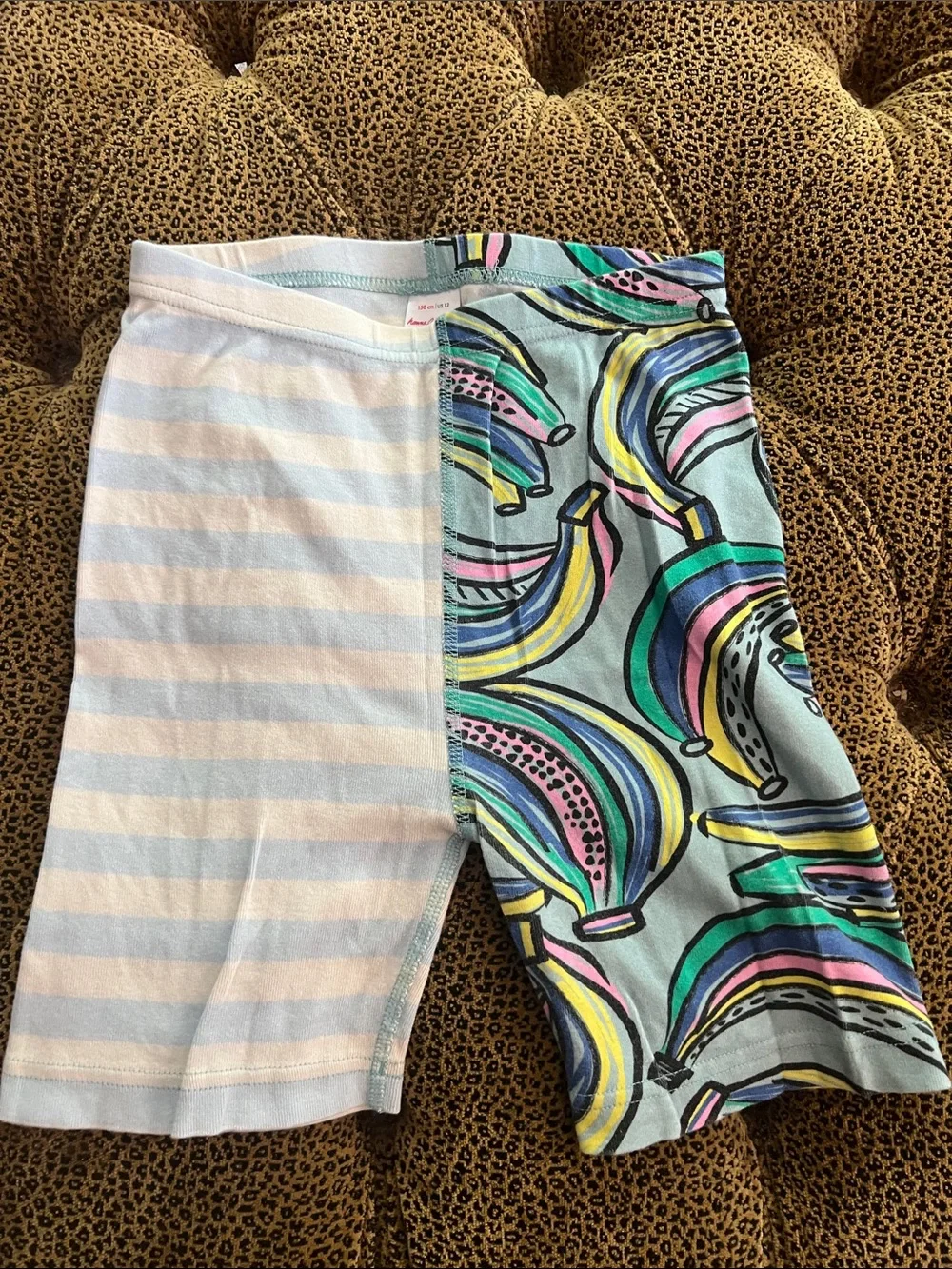 Hanna Andersson Light Blue Rainbow Banana Pajama Set size 12